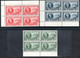 598.1927 FABVIER.VL.435-437,MICH.318-320,SC.365--367 MNH BLOCK OF 4 - Blocchi & Foglietti