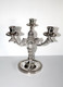 CHANDELIER CANDELABRE 3 BRAS FEU LUMIERE EN BRONZE ARGENTÉ CHRYSALIA TETE AIGLE           (301121) - Chandeliers, Candelabras & Candleholders