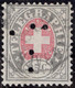 Schweiz Telegraphen-Marken Zu#15 25Ct. Mit Perfin "T" #T001 Zhomann & Liecht ZH - Télégraphe