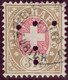 Schweiz Telegraphen-Marken Zu#18 3Fr. Mit Perfin "T" #T001 Zhomann & Liecht ZH - Telegraafzegels