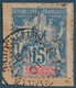 France Colonies Guadeloupe Fragment N°32 15c Bleu Oblitéré Petit Dateur De Guadeloupe "Petit Bourg"  Rare Bureau ! TTB - Usados