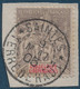 Colonies Guadeloupe Fragment N°42 15c Gris Oblitéré Dateur 1905 SAINTES/Guadeloupe "Saintes / Terre De Haut" RRR TTB - Oblitérés