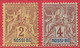 Nossi-Bé N°28 2c Lilas-brun Sur Paille & N°29 4c Lilas-brun Sur Gris 1894 * - Unused Stamps