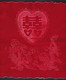 CHINA  CHINE CINA Red Double Happiness Wedding Handkerchief 24 X24 CM - 3 - Abiti Da Sposa
