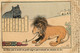 Benjamin RABIER Rabier * CPA Illustrateur * Le Lion Qui A Avalé Un Petit Nègre Qui Trainait Un Chemin De Fer * Animaux - Rabier, B.