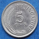 SINGAPORE - 5 Cents 1977 "anhinga" KM# 2 Independent (1965) - Edelweiss Coins - Singapour