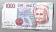1990 -  ITALIA REPUBBLICA    - BANCONOTE DI LIRE 1.000 -  MONTESSORI - USATA  - - 1000 Lire
