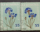 Delcampe - Errors Romania 1959  Mi 1817 Printed Double White Leaf Flower Used - Abarten Und Kuriositäten