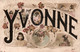 Prénom Yvonne - Multivues, Femme En Médaillon - Carte M.F. Colorisée - Vornamen
