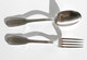 FOURCHETTE ET CUILLERE EN METAL ARGENTÉ - POINCONS - SERVICE DE TABLE - L:21cm                    (050721.37) - Forks