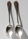 PAIRE DE CUILLERE EN METAL ARGENTÉ - POINCONS + ESTAMPILLE - COUVERT L:14,5cm                    (050721.43) - Spoons