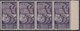 Corpo Polacco Striscia Di 4 80 C. Violetto Sass. 22 MNH** Var. Sovrastampati - 1946-47 Corpo Polacco Period