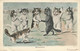 ILLUSTRATEUR #35208 MAURICE BOULANGER RECONCILIATION DUEL EPEE FLEURET ESCRIME CHAT CAT KATZE - Sonstige & Ohne Zuordnung