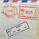 JORDAN 1984, REGISTERED AIRMAIL METER COVER USED TO BEOGRAD ,YUGOSLOVAKIA ,AMMAN VIOLET, BEOGRADE BLACK CANCELLATION - Jordanien