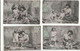 Série Complète De 6 Cartes Représentant  Une Maman Et Ses Deux Enfants Au Bord De La Mer - Collections, Lots & Séries