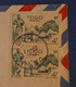 G3 TOGO BELLE LETTRE 1950 PREMIER VOL RARE DE LOMé POUR ST PIERRE ET MIQUELON + TAMPON+ PAIRE DE T.P. - Cartas & Documentos