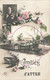 Amitiés D'ATTRE - Carte Colorée Avec Train à Vapeur Et Circulé En 1913 - Brugelette