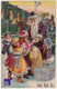 Voeux De Bonne Année CPA Gaufrée Suède 1908 Père Noël Santa Claus Train Enfants Cadeaux Fille Father Christmas A58-71 - Neujahr