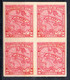 39558 CUBA  1915 2c Mapita Red, Blk4 Imperf. MNH. Reverse W/tropical Stain. And Bend Mark In The Middle - Imperforates, Proofs & Errors