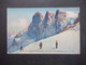 AK Frankreich Um 1920 Bergsteigen / Wanderer Im Schnee Uriage Les Bains Les Trois Pics De Belledonne 2981 M - Alpinisme