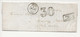 Lettre AMIENS Pour WORLOY BAILLON TAXEE à 30c Avec CHFFRE TAXE DOUBLE TRAIT - 1849-1876: Période Classique