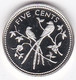 Belize 5 Cents 1974 , Oiseau, En Argent,  Silver PROOF, UNC, KM# 39a - Belize