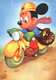 8733 Carte MICKEY Facteur Moto Sacoche Courrier Casque Walt Disney Production  (scan Recto-verso) ( Postes Post ) - Autres & Non Classés