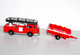 LOT 2 MAJORETTE - CAMION POMPIER N°207 + REMORQUE CITERNE 21760 FIRE DEPT. 1/100 ANCIENNE MINIATURE        (030122.2) - Majorette