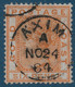 Cote De L'OR GOLD COAST N°8 Filigrane CC Dent 14 Obliteration  Dateur De AXIM 1884 SUPERBE - Goudkust (...-1957)