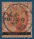 GOLD COAST N°21 1 Penny Sur 6 Pence Orange Obl 2 Dateurs !! ELMINA Noir 9 Sept Depart Et AXIM Rouge 12 Sept Arrivée RRR - Goudkust (...-1957)