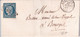 1852 - INDRE - CERES 25c Sur LETTRE De CHATEAUROUX PC 796 => BOURGES - 1849-1850 Cérès