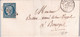 1852 - INDRE - CERES 25c Sur LETTRE De CHATEAUROUX PC 796 => BOURGES - 1849-1850 Ceres