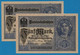 DEUTSCHES REICH 2 X 5 MARK 01.08.1917 # Q.17248918+19 P# 56b DARLEHENSKASSENSCHEINE - 5 Mark