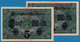 DEUTSCHES REICH 2 X 5 MARK 01.08.1917 # T.15631271+72 P# 56b DARLEHENSKASSENSCHEINE - 5 Mark