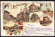 1903 Gelaufene Litho AK, Gruss Aus Langenthal. 6 Bildrig. Mit Postgebäude. Bahnstempel Ambulant 13, Langenthal. - Langenthal