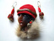 Broche Artisanale, Visage Femme, Femme Africaine, Pièce Unique, Fourrure, Broche Et Boucles D'oreilles, Cadeau Femme - Spille