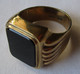 Auffälliger 333er Gold Ring Siegelring Mit Riesigem Onyx Stein (103545) - Bagues