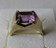 Eleganter 585er Gold Damenring Mit Amethyst Im Baguetteschliff (116618) - Anillos