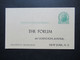 USA Um 1920 Bedruckte Ganzsache / Werbe PK The Forum Coming Editorial Features Virginia Woolf Women And Fiction - Cartas & Documentos