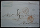 1855 Alicante X. Laussat Marque D'entrée D'Espagne 2 Par Perpignan + Cursive Bleue Espana Sur Lettre Pour Montpellier - Marques D'entrées