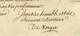 1777 ANCIEN REGIME FERMES ETAT DE BRETAGNE DUMARGAT ( Ou DU MARGAT) Rennes TRESORIER  RECEVEUR DES FOUAGES DE VANNES - Historische Documenten