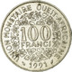 Monnaie, West African States, 100 Francs, 1991, TTB, Nickel, KM:4 - Costa De Marfil