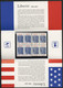 EMISSION COMMUNE FRANCE ETATS UNIS "Liberté" Avec Carton De Protection Illustré. Pochette Souvenir N° 2 - Emissions Communes