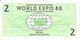 AUSTRALIE - World Expo 2 Dollars 1988 - UNC - 2005-... (polymeerbiljetten)