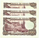 ESPAÑA - 3 X 100 Pesetas Consecutive - 17.11.1970 ( 1974 ) - Pick 152 - Serie 6R - Manuel De Falla - 100 Pesetas