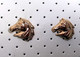 Une Paire De Boucles D'oreilles Tête De Cheval En Métal Doré Neuves - Aretes