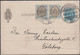 1902. DANMARK. 4 ØRE KORRESPONDANCEKORT With Pair 3 øre Normal Frame To Göteborg Cancel... (Michel 22 I Y Bb) - JF516696 - Lettres & Documents