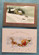 Lot De 2 Cartes Double Joyeux Noël Bonne Année - Père Noël Renne Traineau, Sapin De Noël - Sonstige & Ohne Zuordnung