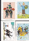 4 Cartes Enveloppes Tintin (Hergé) - Hergé