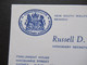 Regierung Australien Parliament House Visitenkarten Russell D. Grove Honorary Secretary /Clerk Assistant New South Wales - Visitenkarten